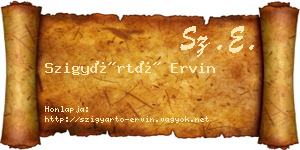 Szigyártó Ervin névjegykártya