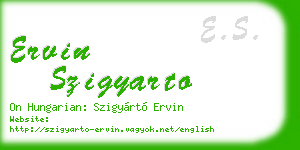 ervin szigyarto business card